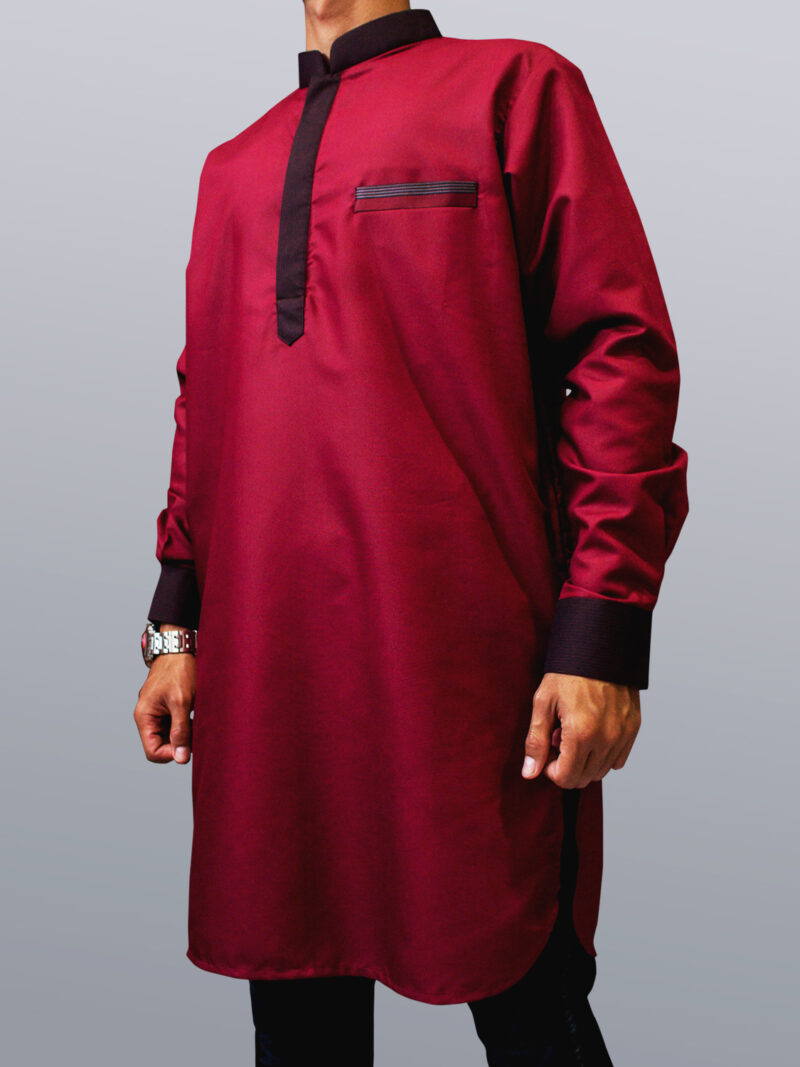 Baju kurta elegan terbaru warna merah marun, baju muslim pakistan ternyaman